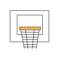 ícone de basquete de linha fina elegante sobre fundo branco - vetor