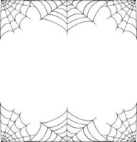 borda de quadro de teia de aranha. doodle desenhado à mão. , escandinavo, nórdico, minimalismo, monocromático. cartão, convite. dia das Bruxas.
