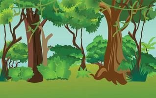 ilustração de uma paisagem de floresta de verão em estilo cartoon.