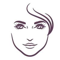 modelo de design de logotipo de rosto de mulher