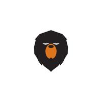 modelo de conceito de design de logotipo de cabeça preguiçosa urso vetor
