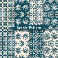 conjunto de design de padrão de ornamento abstrato islâmico vetor