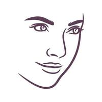 modelo de design de logotipo de rosto de mulher vetor