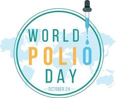 design de banner do dia mundial da poliomielite com vacina oral contra poliovírus vetor