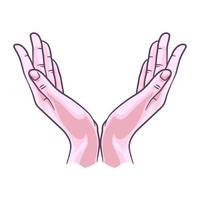 desenho vetorial de ilustração de mãos rezando vetor