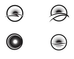 Logotipo da Sun e web de ícone de estrela de símbolos vetor