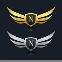 Logotipo da letra N emblema vetor