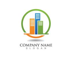 Design de propriedade de apartamento e construção de logotipo