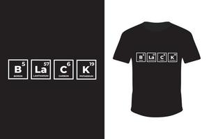 vetor livre de design de t-shirt preta de tabela periódica. T-shirt da tabela periódica dos elementos da química.