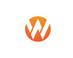 Logotipo de negócio de letras W e app de ícone de modelo de símbolos vetor