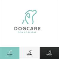 logotipo dogcare, design de logotipo do hospital para cães em versão de 4 cores vetor