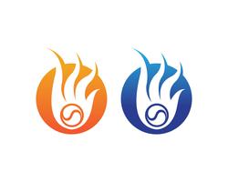 Logotipo de fogo logotipo quente e ícones de modelo de símbolos vetor