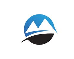 Logotipo de paisagem natureza montanha e modelo de ícones de símbolos vetor