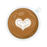 xícara de café com coração vetor