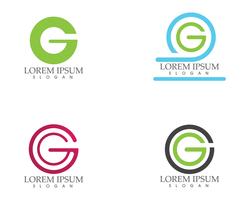 G logotipo e símbolos modelo ícones app letras, vetor