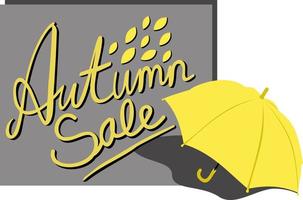 venda de outono. ilustração vetorial em fundo branco. cor amarela e cinza. vetor