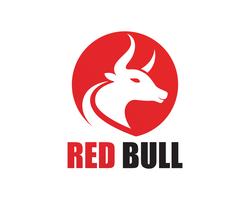 Ícones de modelo de logotipo e símbolos de chifre de touro vermelho vetor