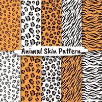 padrões sem emenda de vetor definido com textura de pele animal.