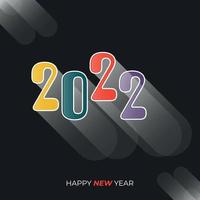 design de modelo de calendário de ano novo abstrato de 2022, texto de feliz ano novo para um cartão postal, cartão de visita vetor