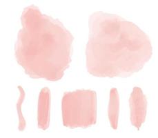 blush rosa aquarela manchas pintar stropke. ilustração vetorial. textura de fundo aquarela rosa abstrato em branco. pintado à mão em papel. vetor
