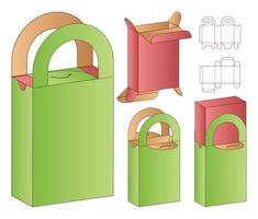 design de modelo cortado de embalagem de caixa. Maquete 3D vetor