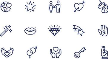 design de vetor de ícones de linha de amor e caridade