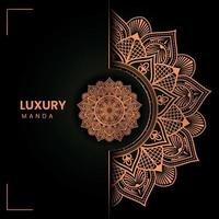 fundo de mandala de luxo abstrato ornamental com padrão de arabesco dourado mandala islâmica vetor