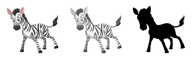 Conjunto de caracteres de zebra vetor