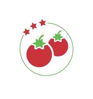 logotipo vermelho vintage de tomate ou cereja vetor