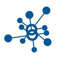 ícone de conexão de rede digital e molecular e logotipo vectro vetor