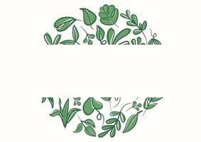fundo de folhas florais verdes botânicas com espaço de cópia para texto vetor
