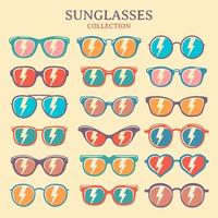 conjunto de ilustração vetorial de óculos de sol coloridos vetor
