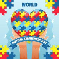 fundo do dia mundial da conscientização do autismo vetor