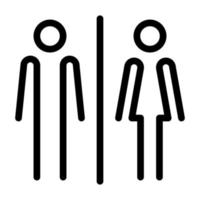 estilo de sinal de banheiro feminino masculino arredondado separado vetor