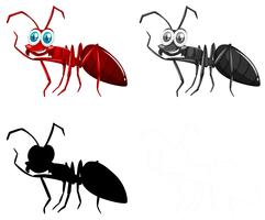 Conjunto de caracteres de formiga vetor