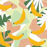 cartaz de frutas de banana. design tropical de verão com bananas. banner para bar, coquetel, cartaz de milk-shake. design para menu, embalagem, tecido. dieta saudável, conceito de comida vegana vetor