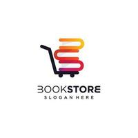 modelo de design de logotipo de livraria com conceito moderno, livro, loja, moderno, vender, vetor premium