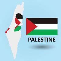 mapa da Palestina e fundo da bandeira vetor