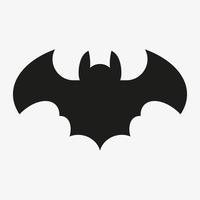 silhueta de vetor preto de um morcego em fundo branco. ícone de vetor gráfico isolado. ilustração de morcego simples. animais do dia das bruxas