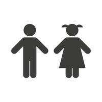 ícone de vetor de crianças isolado no fundo branco. sinal de menino e menina