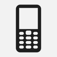 ícone de vetor de telefone de botão isolado no fundo branco