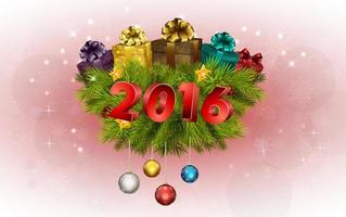 feliz ano novo para 2016 decoração vetor