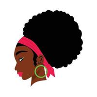 cabeça de menina bonita afro vetor