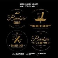 coleção de logotipos de barbearia vol 1 vetor