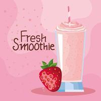 smoothie de morango fresco vetor