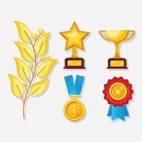 cinco ícones de prêmios de ouro vetor