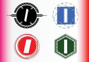 pacote de modelo de design de logotipo e ícone letteri vetor