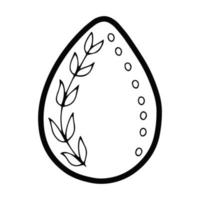 vector linha de páscoa ovo isolado ilustração.