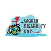 cartão comemorativo do dia mundial da deficiência. vetor