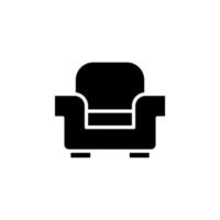 cadeira, modelo de logotipo de ilustração de vetor de ícone sólido de assento. adequado para muitos propósitos.